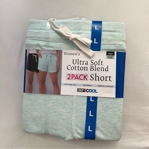 NWT 32 Degrees Ladies' Short, 2-pack Black and Blue Size L